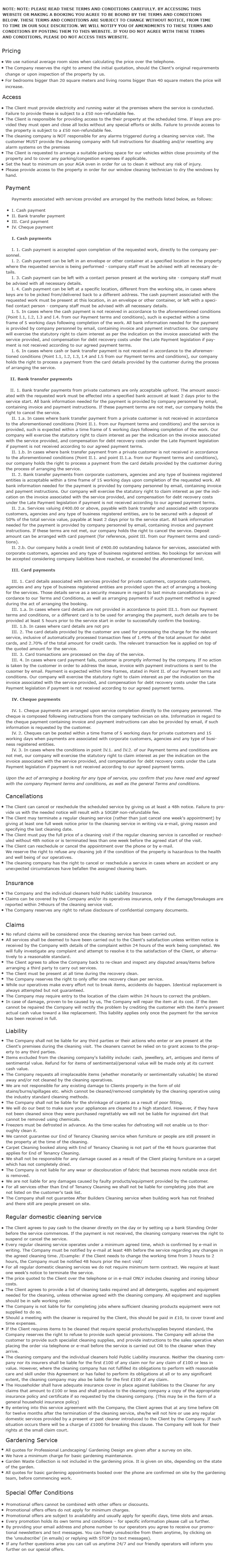 Terms and conditions